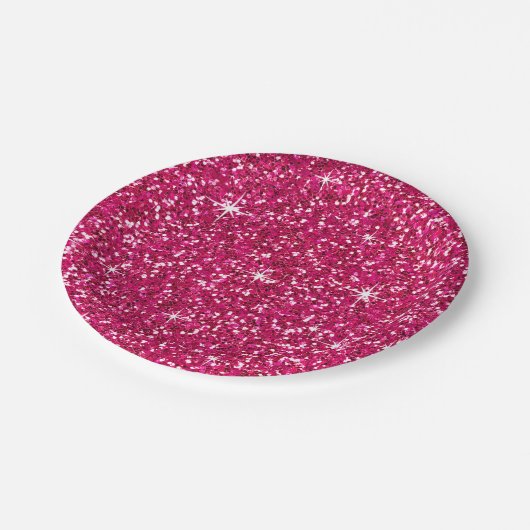 Assiettes En Carton Fuchsia des PARTIES SCINTILLANTES | (Angle)