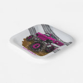 Assiettes En Carton Fuchsia Monster Truck Boy fête d'anniversaire (Angulaire)