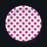 Assiettes En Carton Fuchsia polka<br><div class="desc">Fuchsia and white polka dots</div>