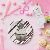 Assiettes en carton,  Fudge au cupcake au chocolat (Fête)