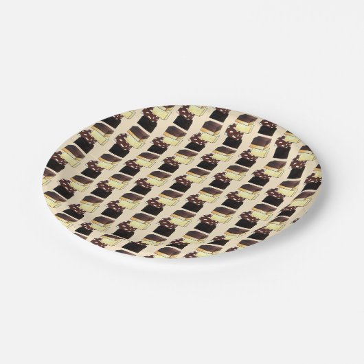 Assiettes En Carton Fudge Stack Confection Confection Sucres de confis (Angle)