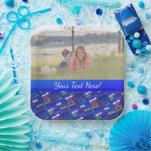 Assiettes En Carton Fun 100e fête d'anniversaire Monogramme personnali (Fête)