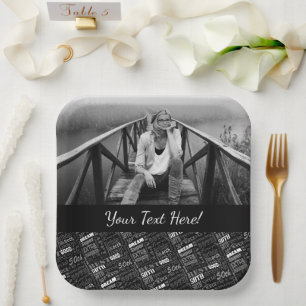 Assiettes En Carton Fun 50ème anniversaire fête Monogramme personnalis