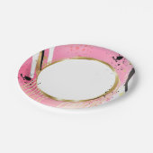 Assiettes En Carton Fun Abstrait Pink Gold Black Retro Party (Angle)