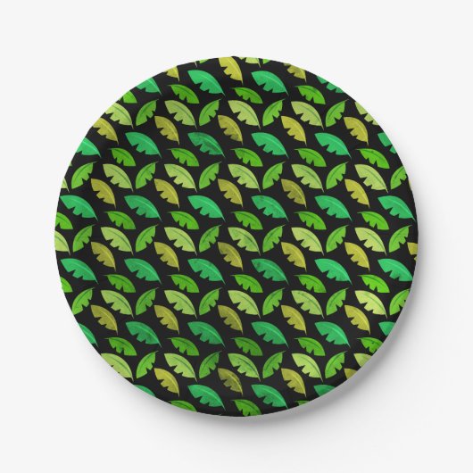 Assiettes En Carton Fun Banana Leaf Tropical Anniversaire Motif (Devant)