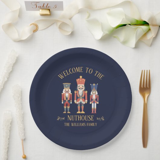 Assiettes En Carton Fun Bienvenue à Nuthouse Nutcracker Noël (Mariage)