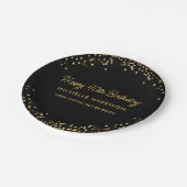 Assiettes En Carton Fun Black Gold Parties scintillant Confetti Annive (Angle)