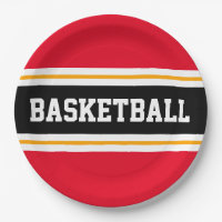 Fun Bright Rouge Noir Jaune BASKETBALL rayures