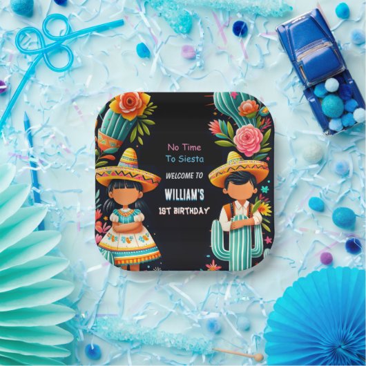 Assiettes En Carton fun cactus mignon uno taco première fête 1er anniv (Fête)