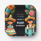 Assiettes En Carton fun cactus mignon uno taco première fête 1er anniv (Recto)