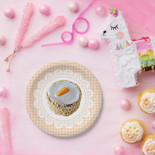 Assiettes En Carton Fun Carrot Gâteau Orange Plaques de papier (Fête)