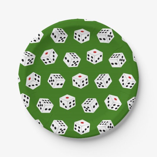 Assiettes En Carton Fun Casino Dice motif plaques papier (Devant)