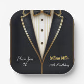Assiettes En Carton Fun Chic Suit Award Hommes Adulte Tuxedo 18e Anniv (Recto)