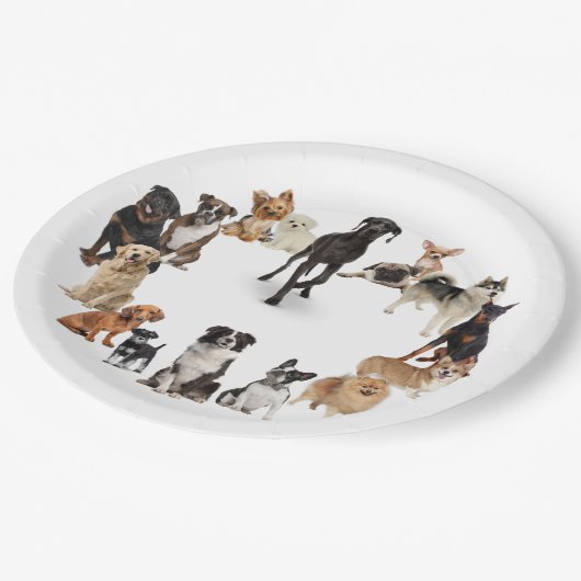 Assiettes En Carton Fun Chien race Animaux de compagnie chien Nom pers (Angle)
