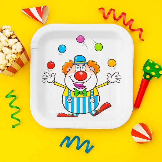 Assiettes En Carton Fun Circus Clown Jongler des balles