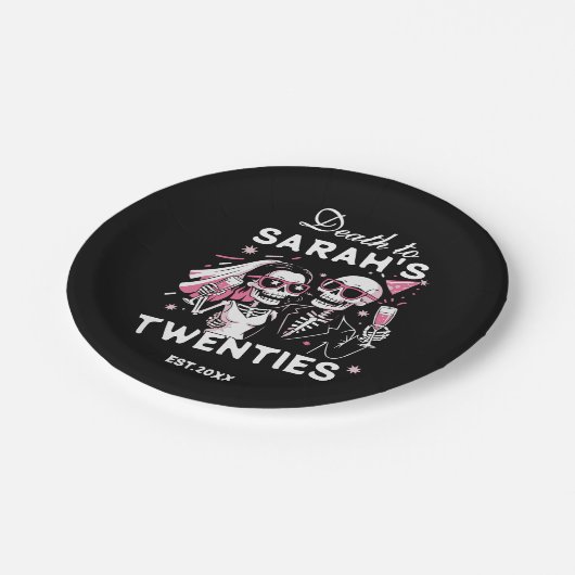 Assiettes En Carton Fun Custom Death to your Twenties Birthday Party (Angle)