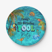 Assiettes En Carton Fun de piscine d'été | Anniversaire (Devant)