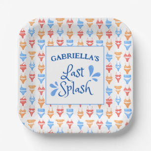 Assiettes En Carton Fun "Dernier Splash" Thème Bachelorette personnali