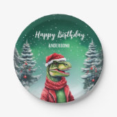 Assiettes En Carton Fun Dino de Noël arbre anniversaire garçons de la (Devant)