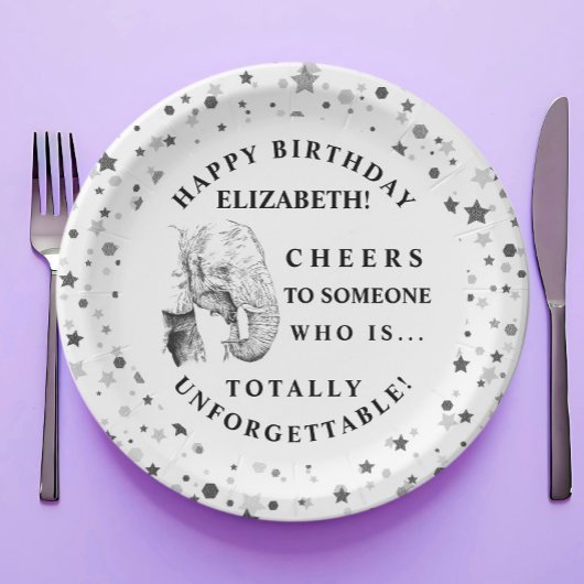 Assiettes En Carton Fun Elephant Anniversaire Plaques papier de fête