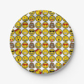 Assiettes En Carton Fun Emoji Motif Emotion Face (Devant)