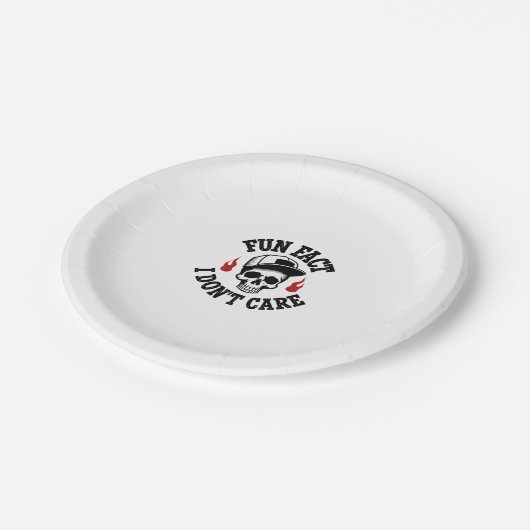 Assiettes En Carton Fun Fact I Don't Care Funny Skeleton Saying (2) (Angle)