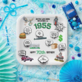 Assiettes En Carton Fun Facts Né en 1955 Plaques papier d'anniversaire (Fête)