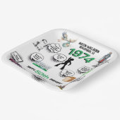 Assiettes En Carton Fun Facts Né en 1974 Anniversaire (Angulaire)