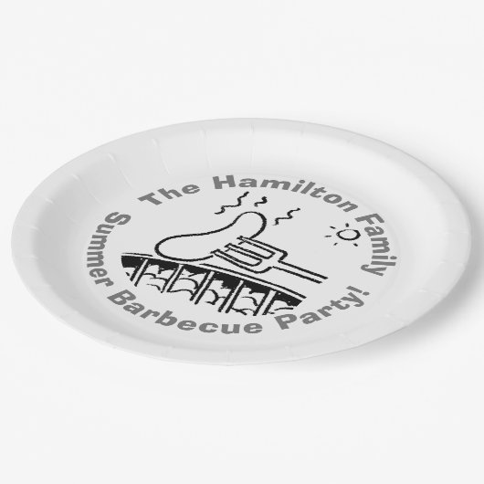 Assiettes En Carton Fun Family Barbecue (Angle)