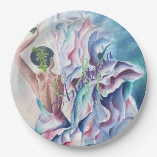 ASSIETTES EN CARTON FUN FLAMENCO DANCE PARTY MONOGRAS (Devant)