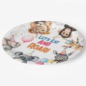 Assiettes En Carton Fun Fun Animaux Première Anniversaire Safari (Angle)