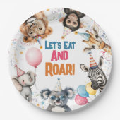 Assiettes En Carton Fun Fun Animaux Première Anniversaire Safari (Devant)
