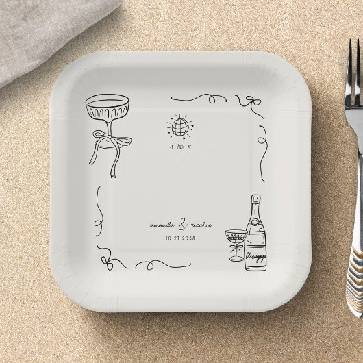 Assiettes En Carton Fun Fun Français Whimsical Main Drag Engagement Pa