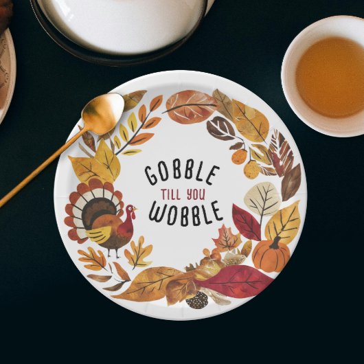 Assiettes En Carton Fun Gobble Jusqu'à ce que vous tourbillonnez Thank
