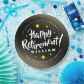 Assiettes En Carton Fun Gold Glitter Stars Retirement New Adventures (Fête)