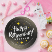 Assiettes En Carton Fun Gold Glitter Stars Retirement New Adventures (Fête)