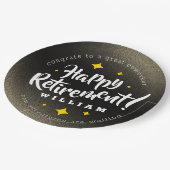 Assiettes En Carton Fun Gold Glitter Stars Retirement New Adventures (Angle)