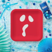 Assiettes En Carton Fun Halloween boo face fantôme effrayant Parti (Fête)