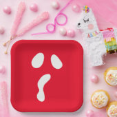 Assiettes En Carton Fun Halloween boo face fantôme effrayant Parti (Fête)