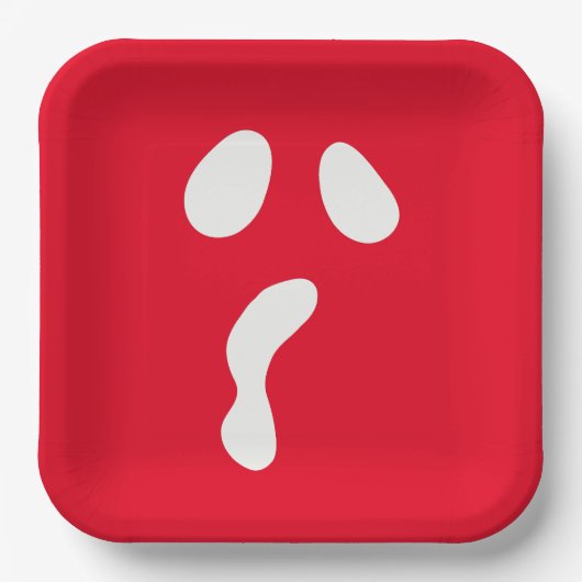 Assiettes En Carton Fun Halloween boo face fantôme effrayant Parti (Recto)