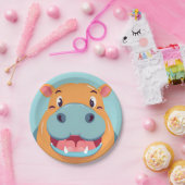 Assiettes En Carton Fun Hippo Face safari jungle sauvage fête d'annive (Fête)