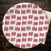 Assiettes En Carton Fun Ho Ho Ho Texte Rouge Fête Motif Noël
