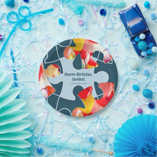 Assiettes En Carton Fun Jigsaw Puzzle Kids Happy Birthday Name (Fête)