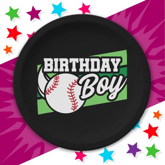 Assiettes En Carton Fun Kids Baseball Party Home Run Birthday Boy