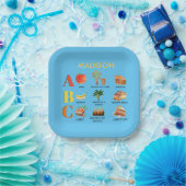 Assiettes En Carton Fun Learning ABC’s Apple Banana Carrot Name (Fête)