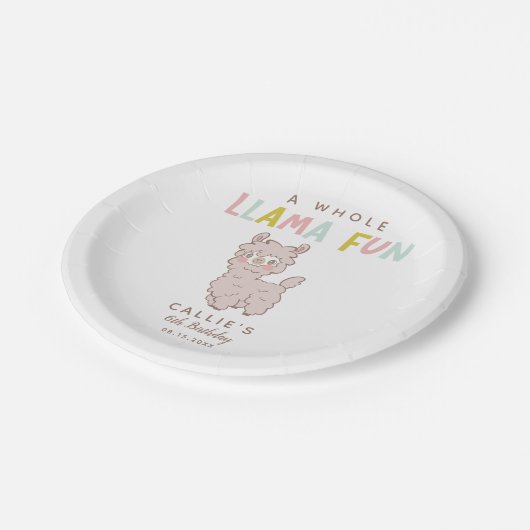 Assiettes En Carton Fun Llama complet Alpaca fête d'anniversaire (Angle)