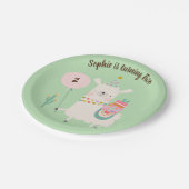 Assiettes En Carton Fun Llama Fun Lime Green fête d'anniversaire (Angle)