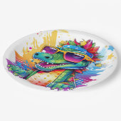 Assiettes En Carton Fun Matching Anniversaire Crocodile Party (Angle)