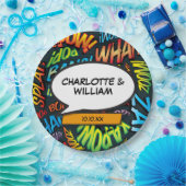 Assiettes En Carton Fun Modern Designer Typographic Combook (Fête)