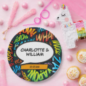 Assiettes En Carton Fun Modern Designer Typographic Combook (Fête)